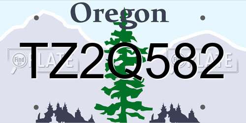 TZ2Q582 Oregon License Plate