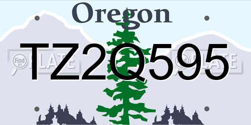 TZ2Q595 Oregon License Plate