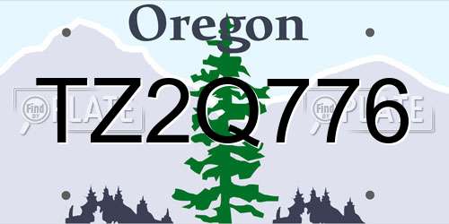 TZ2Q776 Oregon License Plate