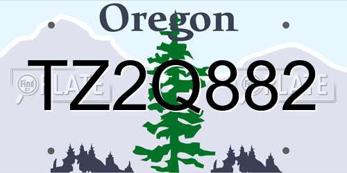 TZ2Q882 Oregon License Plate