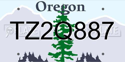 TZ2Q887 Oregon License Plate