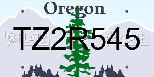 TZ2R545 Oregon License Plate
