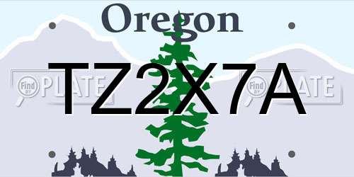 TZ2X7A Oregon License Plate