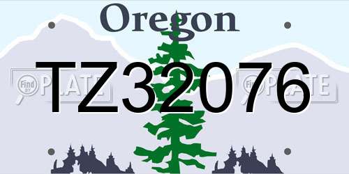 TZ32076 Oregon License Plate