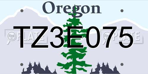 TZ3E075 Oregon License Plate