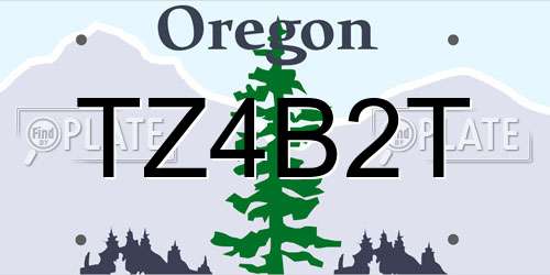TZ4B2T Oregon License Plate