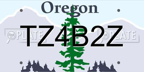 TZ4B2Z Oregon License Plate