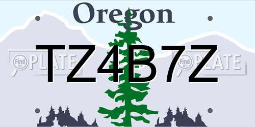 TZ4B7Z Oregon License Plate