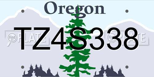 TZ4S338 Oregon License Plate