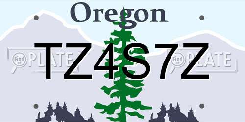 TZ4S7Z Oregon License Plate