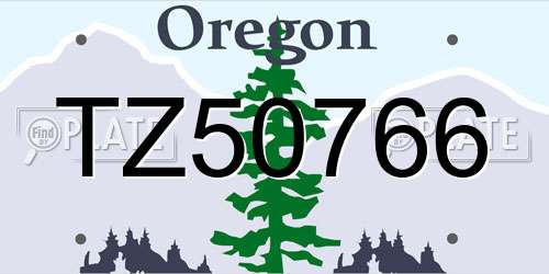 TZ50766 Oregon License Plate
