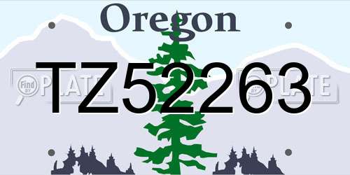 TZ52263 Oregon License Plate