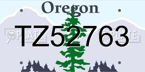 TZ52763 Oregon License Plate