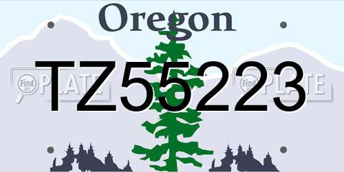 TZ55223 Oregon License Plate