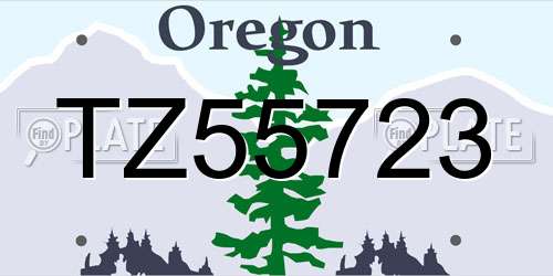 TZ55723 Oregon License Plate