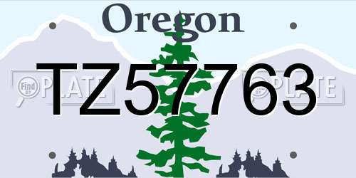 TZ57763 Oregon License Plate