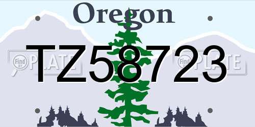 TZ58723 Oregon License Plate