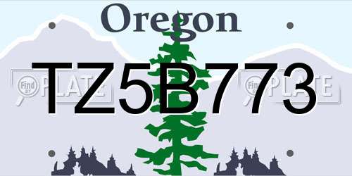 TZ5B773 Oregon License Plate