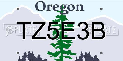 TZ5E3B Oregon License Plate