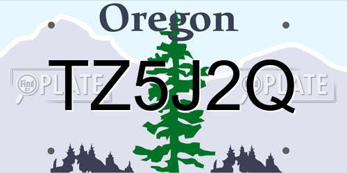 TZ5J2Q Oregon License Plate