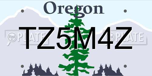 TZ5M4Z Oregon License Plate