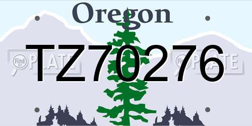 TZ70276 Oregon License Plate
