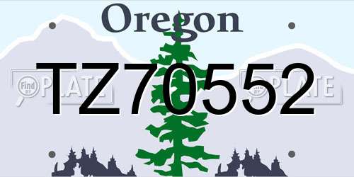 TZ70552 Oregon License Plate