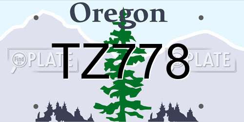 TZ778 Oregon License Plate