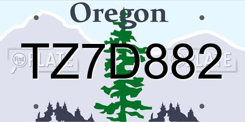 TZ7D882 Oregon License Plate