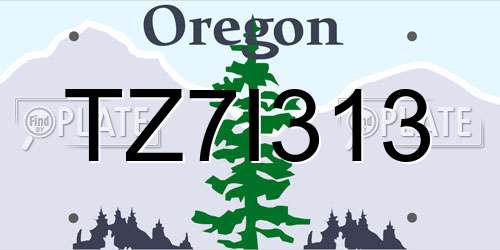 TZ7I313 Oregon License Plate