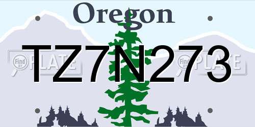 TZ7N273 Oregon License Plate