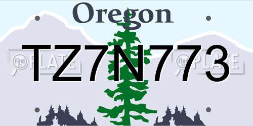 TZ7N773 Oregon License Plate
