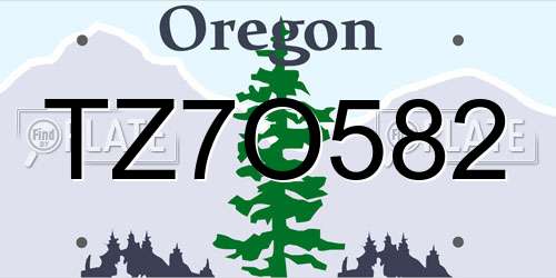 TZ7O582 Oregon License Plate
