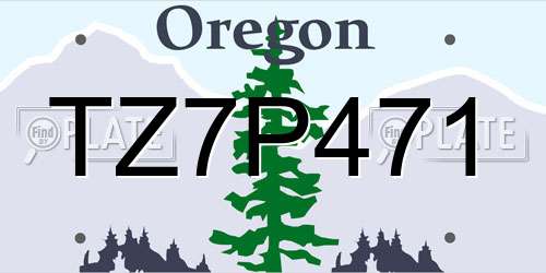 TZ7P471 Oregon License Plate