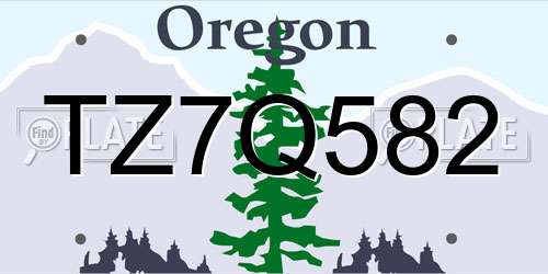 TZ7Q582 Oregon License Plate
