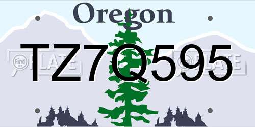 TZ7Q595 Oregon License Plate