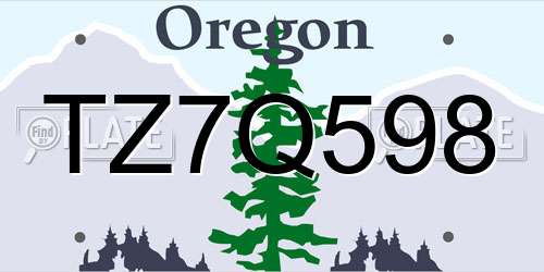 TZ7Q598 Oregon License Plate