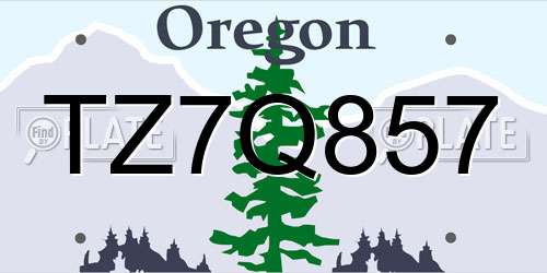 TZ7Q857 Oregon License Plate