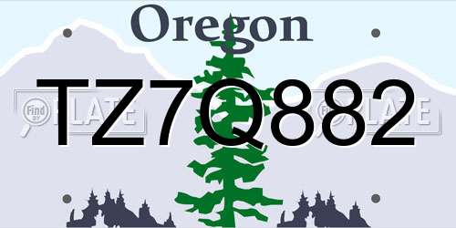 TZ7Q882 Oregon License Plate