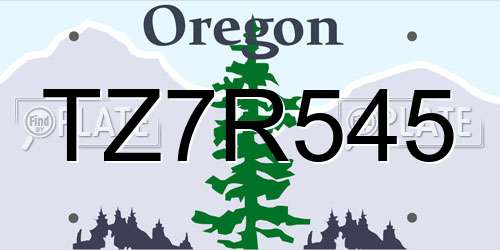 TZ7R545 Oregon License Plate