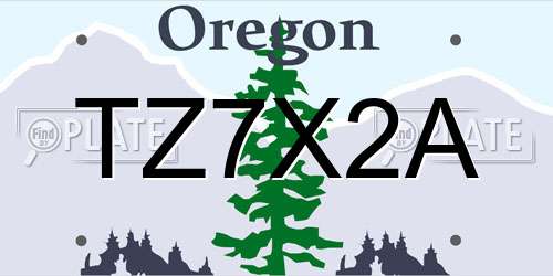 TZ7X2A Oregon License Plate