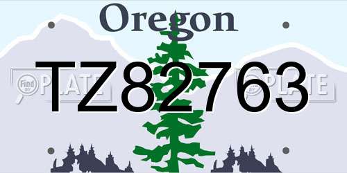 TZ82763 Oregon License Plate