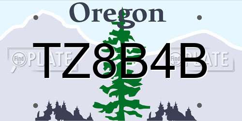 TZ8B4B Oregon License Plate