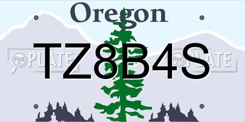 TZ8B4S Oregon License Plate