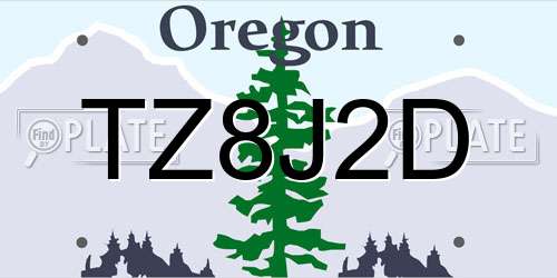 TZ8J2D Oregon License Plate