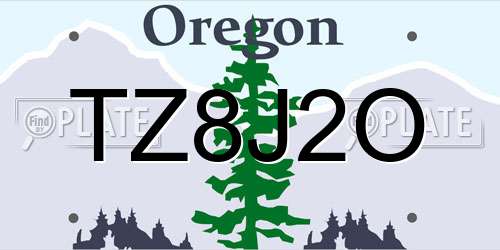 TZ8J2O Oregon License Plate