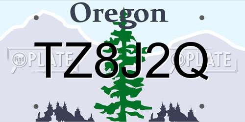 TZ8J2Q Oregon License Plate