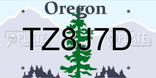 TZ8J7D Oregon License Plate