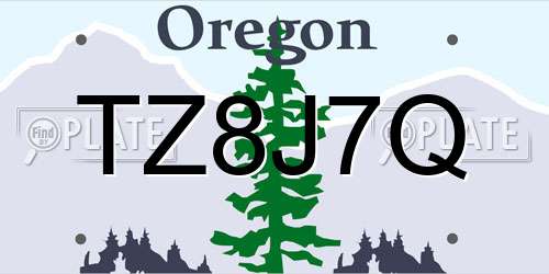 TZ8J7Q Oregon License Plate