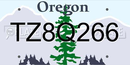 TZ8Q266 Oregon License Plate